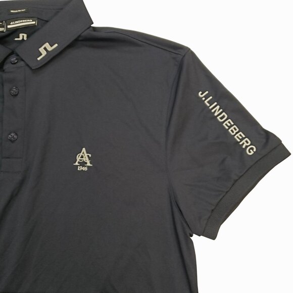 J.Lindeberg Tour Tech Regular Fit Golf Polo Shirt XX-Large Polyester Navy Blue - Picture 3 of 10